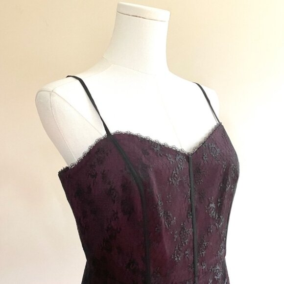 Fairy Grunge Lace Slip Dress Womens sz 8 Midi Sheer Overlay Y2K Whimsigoth BCB - Picture 4 of 12